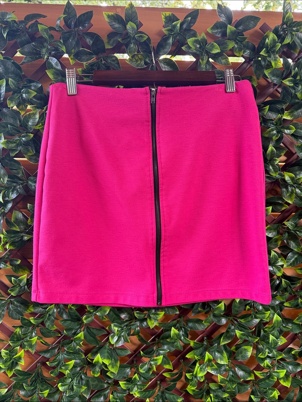 Forever 21 Hot Pink Zip-Front Mini Skirt